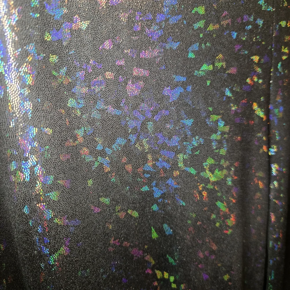 Asos Curve Women's Black Iridescent Colorful Straight Pants Size 16 Flare 31L - Picture 7 of 12